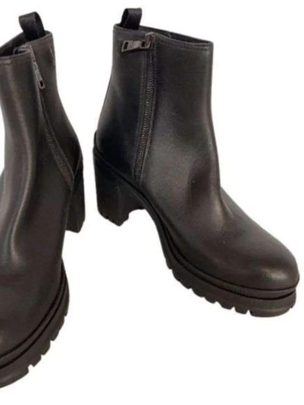 Prada Black Leather Heeled Ankle Boots - EU 37 / US 7